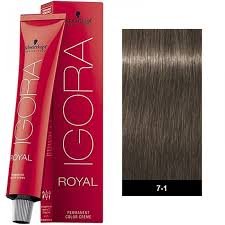 Schwarzkopf - Igora Royal Permanent Hair Color 7-1 Medium Ash Blonde 2.1 oz
